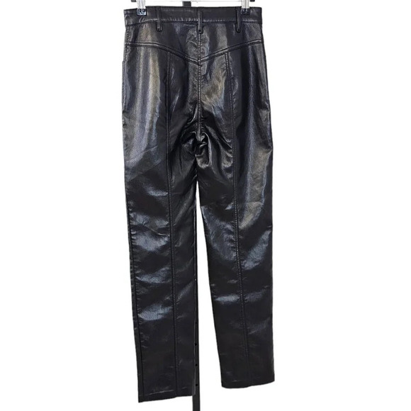 Aritzia Wilfred Rebel Pant Size 2 High Rise Vegan Leather  Straight Leg Black - Picture 3 of 10